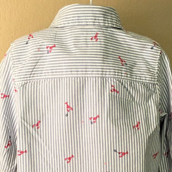 OSHKOSH Button Front Lobsters Play Badminton Shirt - Picture 8 of 14